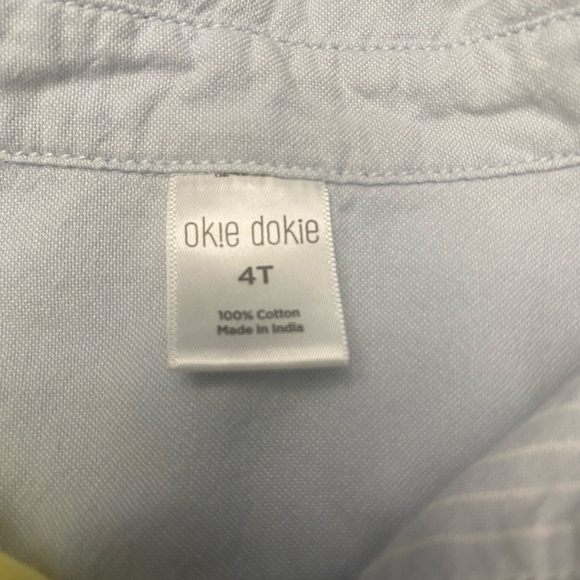 Okie Dokie Colorblock Button Down Short Sleeve Top Shirt 4T - Picture 3 of 3